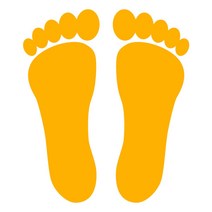 오피스왕국 발자국 발바닥 바닥 foot7 그래픽 스티커, 옐로우