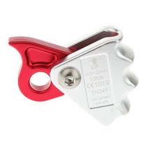 암벽등반용품 클라이밍암벽 등반 로프 그랩 안전 9mm-12mm 등산 보호 캐처 알루미늄 합금 구조 그립 전문, 레드 실버