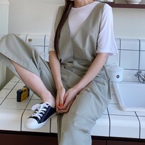 핏앤제이 지다티 린넨 브이넥 점프수트