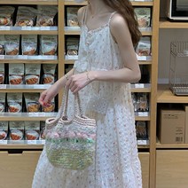 프릴 레이스 플라워패턴 여리여리 소녀스라운 나시 원피스 270948