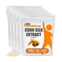 멀티비타민 BULKSUPPLEMENTS.COM Corn Silk Extract Powder - Herbal Supplement Zea Mays Pure Gluten Free, 35.27 Ounce (Pack of 5)