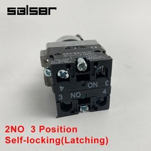 22mm 손잡이 로터리 스위치 2/3 위치 래칭 순간 리셋 선택기 XB2-BD21 BD23 BD25 BD33 BD45 BD53 1NO/2NO/1, 01 XB2-BD33_01 10pcs