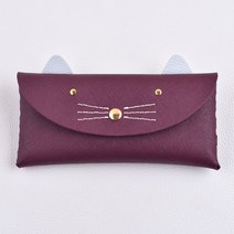[레더키트]가죽공예DIY키트 고양이캐릭터 필통만들기 1세트 천연사피아노 7색-유치원 초중고 방과후 센터 수업재료, 사피아노, 와인