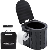 최신형 간이 화장실 휴대용 화장실 방재 용품 휴대용 화장실 내하중 150kg 접을 수 물로 씻을 수 있는 캠프 등산 여행 아웃도어에 최적 쓰레기 봉투 수납 봉투 첨부