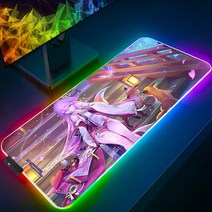 컴퓨터 카와이 대형 RGB 마우스 패드 게임 액세서리 90x40 Led 게이머 고무 카펫 원신 임팩트 데스크 매트, [02] CN3636 GENSHIN (13), [09] RGB 550x1000x3mm