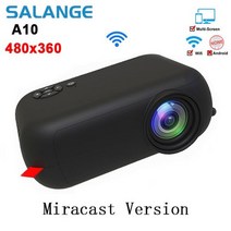 단초점빔프로젝터 4k빔프로젝터 블루투스빔프로젝터 2022 미니 A10 LED 프로젝터 1000 루멘 비머 지원 1080P 휴대용 USB 비디오 휴대 전화 홈 시네마, Miracast Version B_AU 플러그
