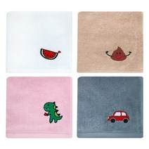 송월타월 캐릭터키즈30 고리수건 핸드타월, 하얀색(수박), 1매