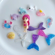 데코덴 입체파츠세트 무드등꾸미기 오르골꾸미기보석함꾸미기 방과후수업재료, 바닷속 인어 세트