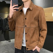 남성 스웨이드 자켓 봄 가을 간절기 캐주얼 가죽 고급 빈티지 고급 일상 남자 심플 캐쥬얼 베이직 재킷 상의 men suede jacket KB0876
