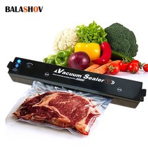 진공 실러 포장 기계 eletric 식품 가정용 220v 자동 기 10 pcs saver bag kichen 도구, 검은색, 나는 플러그