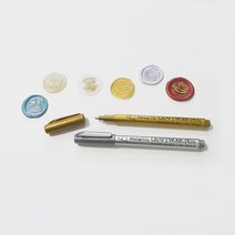 실링왁스 메탈릭 페인트 마카 골드, 사쿠라마커펜-백색0.7mm