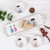 기타 바보사랑[디자인에버]신윤복 미인도 전통기법 도자기 드레싱잔 홈 식기세트[무료배송]