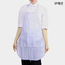 부직포원단 다회용 앞치마 10P 일회용 앞치마 10개, F(10P), 블루체크(sfca25)