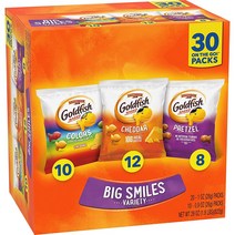 페퍼리지팜 골드피시 크래커 컬러 체다+체다+프레첼세트 30개입 Goldfish Crackers Big Smiles 30ct