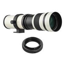 dslr 렌즈 커버 카메라 mf 초망원 줌 렌즈 f8.3 16 420 800mm t 링, 하얀