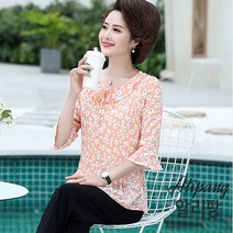 알리팡(Alipang) 중년여성블라우스 쉬폰주름블라우스 중년여성쉬폰블라우스 여성주름블라우스