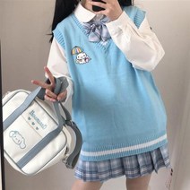 여성 울 가디건 겨울 니트 뽀글이 카디건 Anbenser kawaii 자수 jk 유니폼 바둑판 스웨터 코트 가을 겨 느슨한 y2k 스웨터
