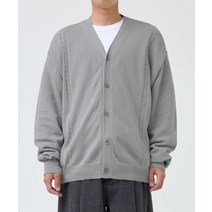 토피 트위스티드 브이넥 니트 가디건 그레이 TWISTED V-NECK KNIT CARDIGAN