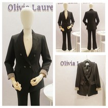 올리비아로렌 고급스러운 테일러드 카라 소매배색 정장 자켓 (세트바지판매) vopgavf8111