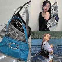 여성원벨트숄더백 가방 블루 실버 여자cde520