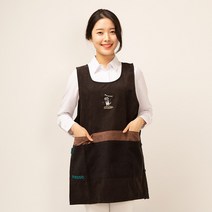 이솔홈 플레이캣 포켓 원피스 앞치마, 블랙