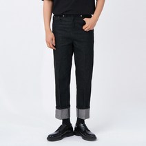 레귤러 롤업 데님 팬츠 (블랙)