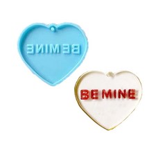 실리콘 몰드 DIY 수제 보석 공예 UV 에폭시 곰팡이 키링 수지 금형 발렌타인 데이 키 체인 수지 금형, 1