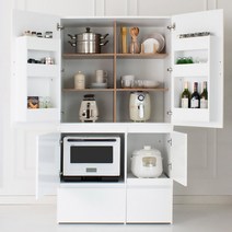 필웰 RZ9632 데이아 다기능 광파오븐 렌지대수납장세트(완전수납) DVX, 화이트