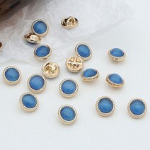 메탈 버튼 셔츠 11mm 쉬폰 니트 작은 양모 가디건 진주 고양이 눈 향기 스커트 5 개, Dark Blue