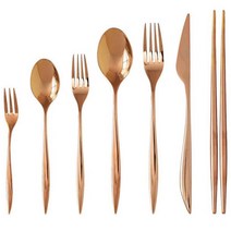 럭셔리 모던 로즈골드 로사 커트러리 시리즈 경양식세트 스텐레스 빈티지, 디너스푼