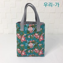 우리가 수제 린넨 싱 캔버스 핸드메이드 자체제작 토드백 미니에코백 수채화