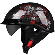 반모헬멧 바이크헬멧 소두핏 클래식 레트로 DOT Carbonfiber 오토바이 독일 Casco 일본식 모토 오픈 하프 페이스 헬기 바이커 파일럿 맨, 14.b4 - L