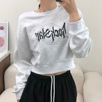 미니몰스탠다드 여성용 힙한 무드의 루즈핏 락스타 크롭맨투맨