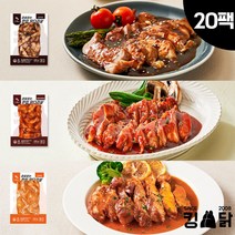 킹닭 껍질없는 한입 닭다리살 200g x 20팩 통닭다리살 통다리살 슬라이스 닭다리 순살, 혼합구성(갈비7+숯불7+로제6), 20개