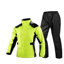 남녀공용 오토바이 레인 수트 비옷 재킷 바지 바이커 세트, M, SLT0902 Green