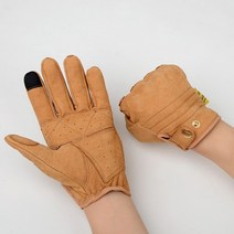 Sevalo남성 사슴가죽 장갑 글러브 내마모 충격 방지 클래식 천연가죽 바이크 오토바이 캠핑 선물용, M