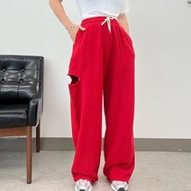 남녀공용 3단쭈리 사이드 데미지 빈티지 커팅 밴딩 일자 롱 와이드팬츠 4color/ 빅사이즈