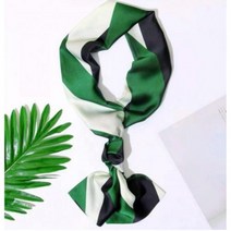 맥시 사선 사각 트 윌리 롱 타이 스카프 양면 패턴 실크 여성 쁘띠 방도