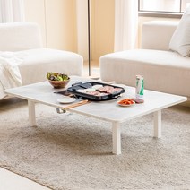 소담갤러리 멀바우 4인용 가정용 불판테이블 미우새 접이식테이블 불판식탁, 라운드-라반트마블