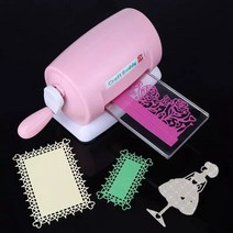 FWT 엠보싱 기계 절단 휴대용 다이 커팅 머신 Cardmaking 매뉴얼 수제 종이 플래너 앨범 절단 도구, 플라스틱 합금, 핑크