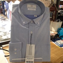 맨하탄셔츠 서면점 블루 슬림핏 버튼다운 면혼방 캐쥬얼 셔츠남방_M23A1061