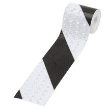 양면반사슬로건 차량용 반사 스티커 안전 마크 경고 반사판 스트립 5cm x 3m 트럭 트레일러 장식 액세서리, [03] black-white