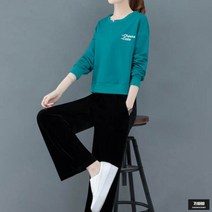 가바바 여성 긴팔 트레이닝복 심플릿 레터링 로고 포인트 트레이닝복 세트 G60714