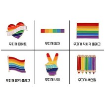 LGBT LGBTQIAP 플레그 플래그 퀴어 깃발 무지개 브로치 레인보우 브로치(6종)