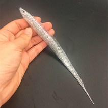 빅 베이트 루어 일본 빅게임 소프트 바다 낚시 anuila Lure Shad Bait 수영 장어 루어 헤어테일 미끼 바닷, 04 Silver_01 15cm