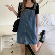 데님 멜빵치마 여성 봄 여름 빅사이즈 와이드 루즈핏 슬림핏 뚱뚱한 끈나시 슬립 작은 키 점프슈트 임부 2480685243