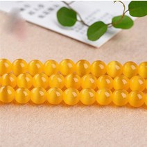 박진기획 정품 황금 오팔 원석재료 6mm 1줄 약 40cm, 단품