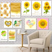 아란아트 돈들어오는 해바라기그림액자 모던 일러스트 풍수인테리어, 03.활짝핀SF(P)