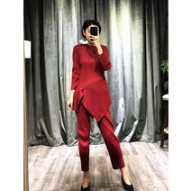 40대 50대 엄마옷 트리플 셔링 2022년 봄 빅 사이즈 서양 패션 세트 패션 나이 감소 슬림해 보입니다