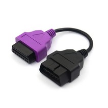 차량 진단기 테스터 FiatECUScan 어댑터 OBD OBD2 커넥터 obd2 스캐너 Fiat ECU 스캔 도구용 진단 케이블, 보라색